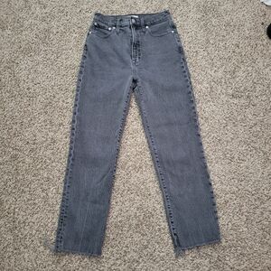 Madewell The Perfect Vintage Straight Jean Jeans Lunar Wash Black Gray Size 27